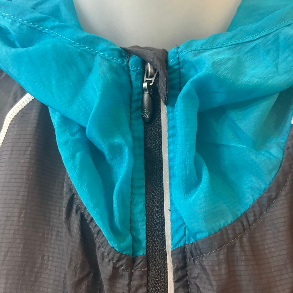 Rabbit Gray & Blue Ultralight Swish Windbreaker Jacket Unisex Large 100% Nylon - Picture 3 of 7